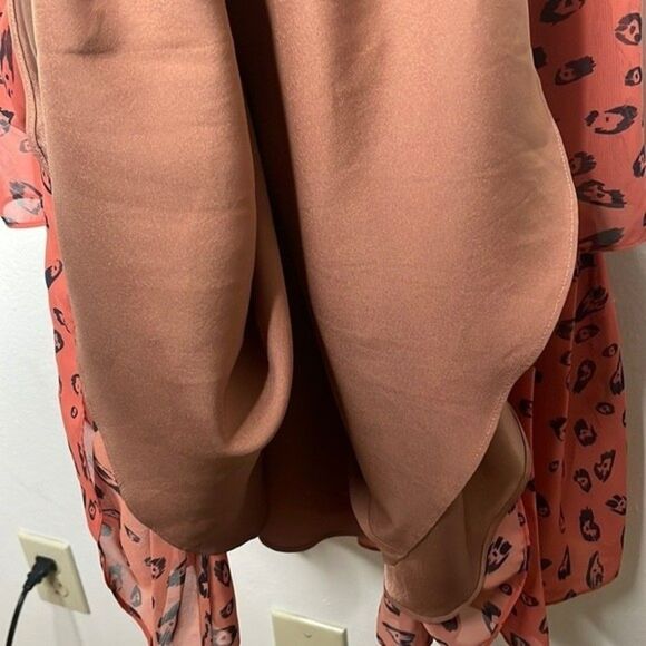 Fame and Partners Women Size 6 Bates Leopard Print Tiered Fit & Flare Midi-Dress - Picture 10 of 12